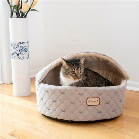 AEROMARK AeroMark C33HQH-MH-S Armarkat Cat Bed; Small; Pale Silver and Beige C33HQH-MH-S C33HQH/MH-S